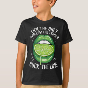 Lustiges Cinco De Mayo Salz lecken Tequila schluck T-Shirt