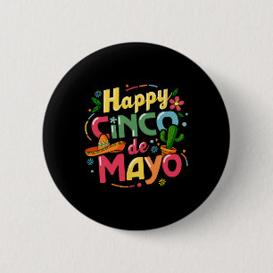Lustiges Cinco De Mayo-Shirt Lass Fiesta Squad 5 D Button
