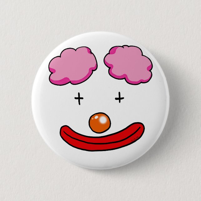 Lustiges Clowngesicht Button (Vorderseite)