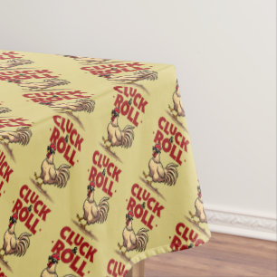 Lustiges "Cluck & Roll" Cooles Hahn Cartoon-Design Tischdecke
