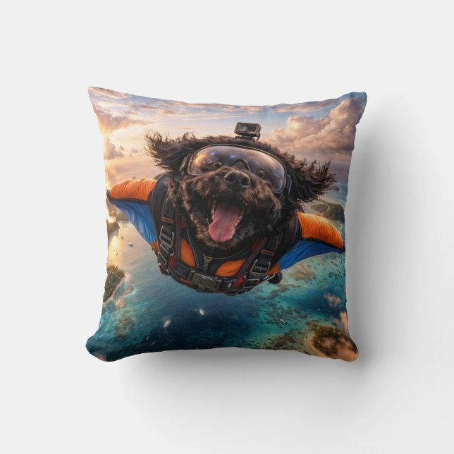 Lustiges Cockapoo-Geschenk | Fliegendes Hundekisse Kissen (Vorderseite)