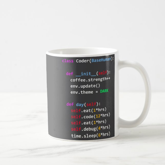 Lustiges Coden Python Cl Essen Code Schlafen  Kaffeetasse (Rechts)