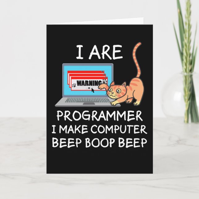 Lustiges Computer-Science-IT-Computer-Katzengesche Karte (Vorderseite)
