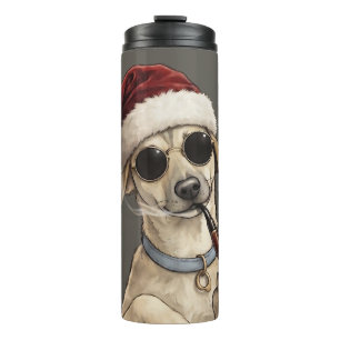 Lustiges Cooles Hund Frohes Neujahrsdesign Thermosbecher