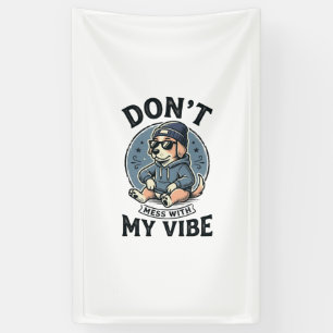 Lustiges Cooles Hund-Vibes Vintage-Vector-T-Shirt- Banner
