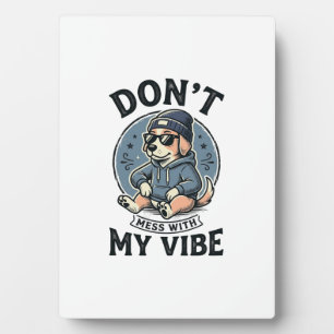 Lustiges Cooles Hund-Vibes Vintage-Vector-T-Shirt- Fotoplatte