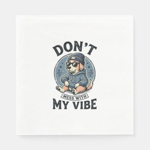 Lustiges Cooles Hund-Vibes-Vintage-Vector-T-Shirt- Serviette