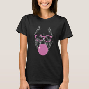 Lustiges Cooles Husky-Gesicht Isst Kaugummi Und Ma T-Shirt