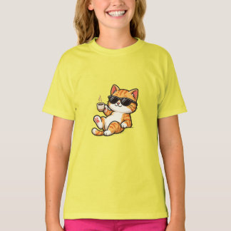 Lustiges Cooles Katze-mit-Sonnenbrille-T-Shirt  T-Shirt