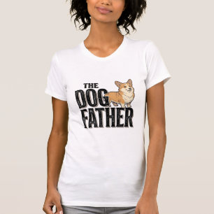 Lustiges Corgi Dogfather Vintage Gravur T-Shirt De