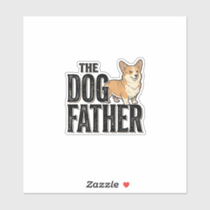 Lustiges Corgi Dogfather Vintage Gravur T-Shirt De Aufkleber