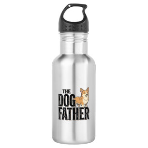 Lustiges Corgi Dogfather Vintage Gravur T-Shirt De Edelstahlflasche