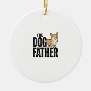 Lustiges Corgi Dogfather Vintage Gravur T-Shirt De Keramik Ornament