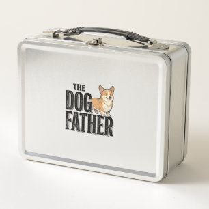 Lustiges Corgi Dogfather Vintage Gravur T-Shirt De Metall Brotdose