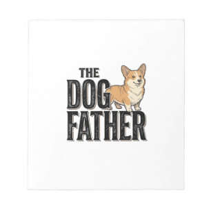 Lustiges Corgi Dogfather Vintage Gravur T-Shirt De Notizblock
