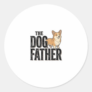 Lustiges Corgi Dogfather Vintage Gravur T-Shirt De Runder Aufkleber