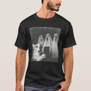 Lustiges Corgi-Selfie mit Geistern, Retro-Hallowee T-Shirt