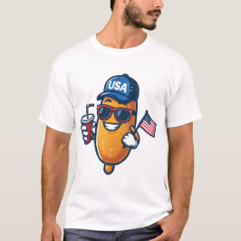 Lustiges Corn Dog 4. Juli-Shirt Patriotisches Amer T-Shirt
