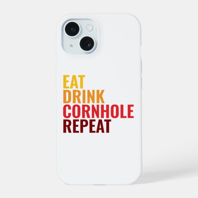 Lustiges Cornhole-Geschenk Farbverlauf iPhone 15 Hülle (Rückseite)