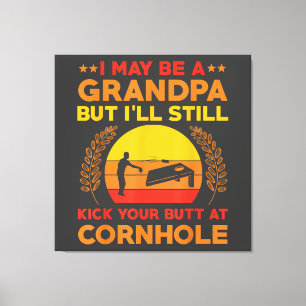 Lustiges Cornhole-Opa-Outfit Sack Toss Leinwanddruck