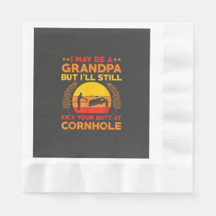 Lustiges Cornhole-Opa-Outfit Sack Toss Serviette