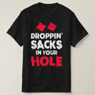 Lustiges Cornhole-Team, das Säcke in dein Loch fal T-Shirt