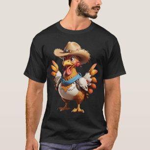Lustiges Cowboy-Huhn-Cowboy-Grafik-T-Shirt T-Shirt
