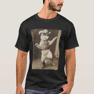 Lustiges Cowboy-Meme Sibirischer Husky Süßer Hund T-Shirt