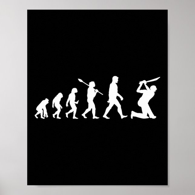Lustiges Cricket-Evolutions-T-Shirt für Cricket-Sp Poster (Vorne)