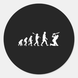 Lustiges Cricket-Evolutions-T-Shirt für Cricket-Sp Runder Aufkleber