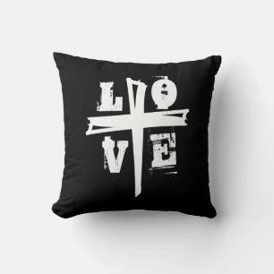 lustiges CROSS mit LIEBE Kissen