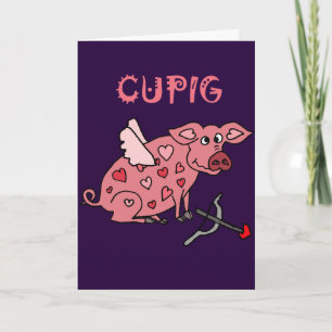 Lustiges Cupig Liebe-Schwein Feiertagskarte