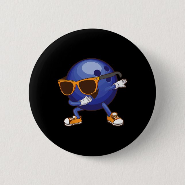Lustiges Dabbing Bowling-Geschenk für Bowler Tänze Button (Vorderseite)
