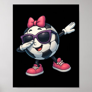 Lustiges Dabbing-Fußball-LL-Mädchen-Shirt für Kind Poster