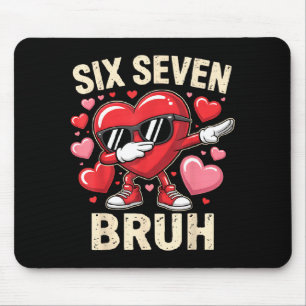 Lustiges Dabbing-Herz 67 Bruh Six Seven Meme Valen Mousepad