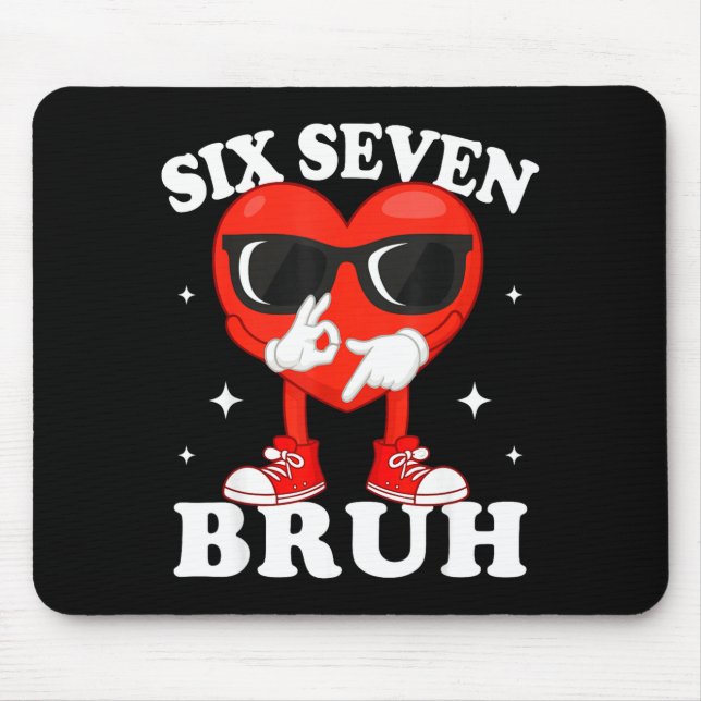 Lustiges Dabbing-Herz Bruh 67 Meme Valentinstag  Mousepad (Vorne)