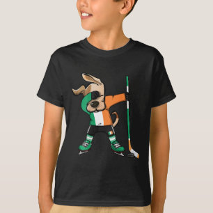 Lustiges Dabbing-Hund Irland Eishockey-Fans Jersey T-Shirt