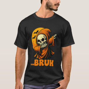 Lustiges Dabbing-Skelett Halloween-Design Sensenma T-Shirt