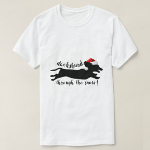 Lustiges Dachshund durch den Schnee Weihnachten T- T-Shirt