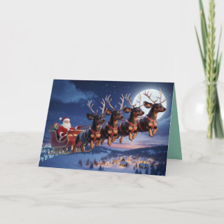 Lustiges Dachshund-Weihnachtsfest Karte