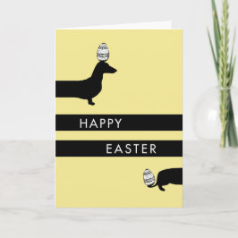 Lustiges Dackelgelb Ostern Feiertagskarte