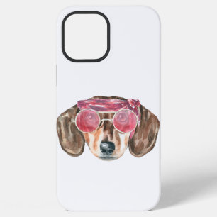 Lustiges Dackelgesicht Hippie Hund iPhone 12 Pro Max Hülle