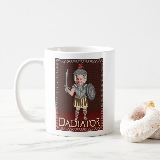 Lustiges Dadiator Vater-Foto kundenspezifisches Kaffeetasse (Mit Donut)