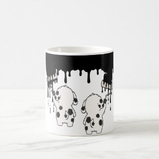 Lustiges Dalmatiner-Maler-T-Shirt Kaffeetasse
