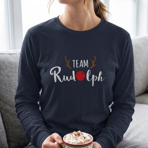 Lustiges Damen-Team Rudolph Weihnachten T-Shirt