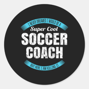 Lustiges Dankeschön-Geschenk für Fußballtrainer Runder Aufkleber