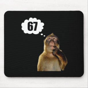 Lustiges Denkender Affe Meme Sechs Sieben 6 7 Meme Mousepad