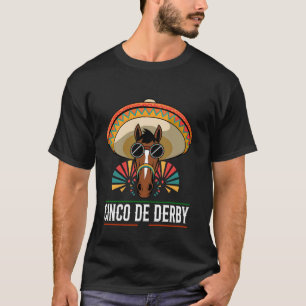 Lustiges Derby-Pferd mit Sombrero-Hut auf Cinco de T-Shirt