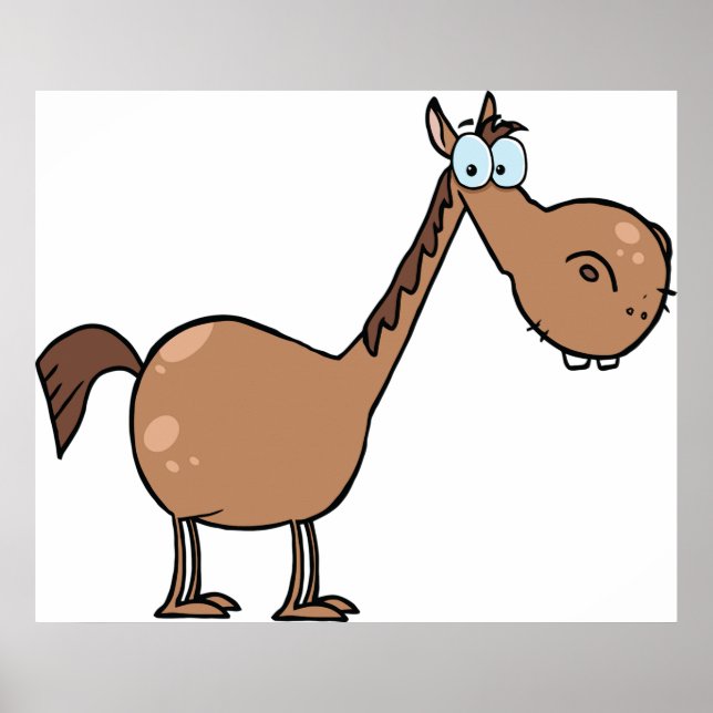Lustiges Derpy-Pferd Alberner Brauner Hengst Poster (Vorne)