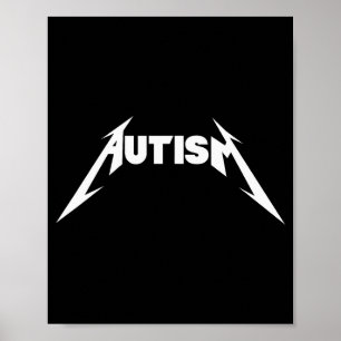 Lustiges Design Autismus Skelett Meme Metal Rock f Poster